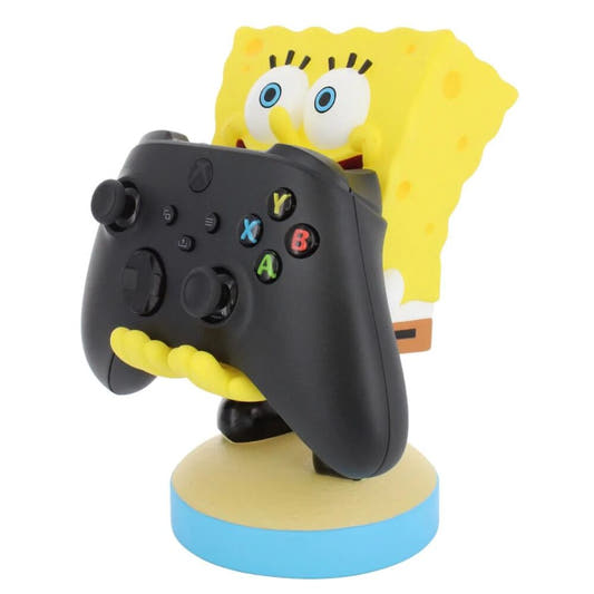 Soporte Cable Guy de Bob Esponja de EXQUISITE GAMING sobre base azul y beige - 2