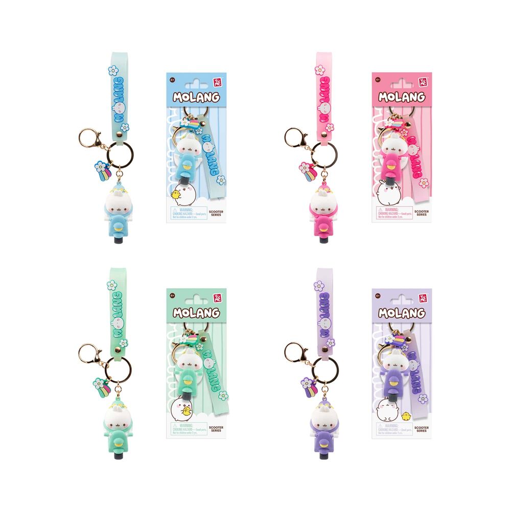Llavero figura de Molang en scooter de 6 cm en varios colores