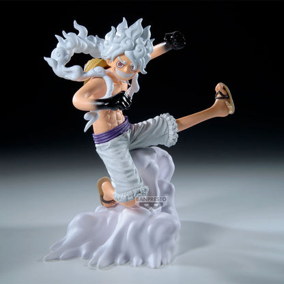 Figura de Monkey D. Luffy Senkozekkei de One Piece en pose de acción sobre una base de nubes - 2