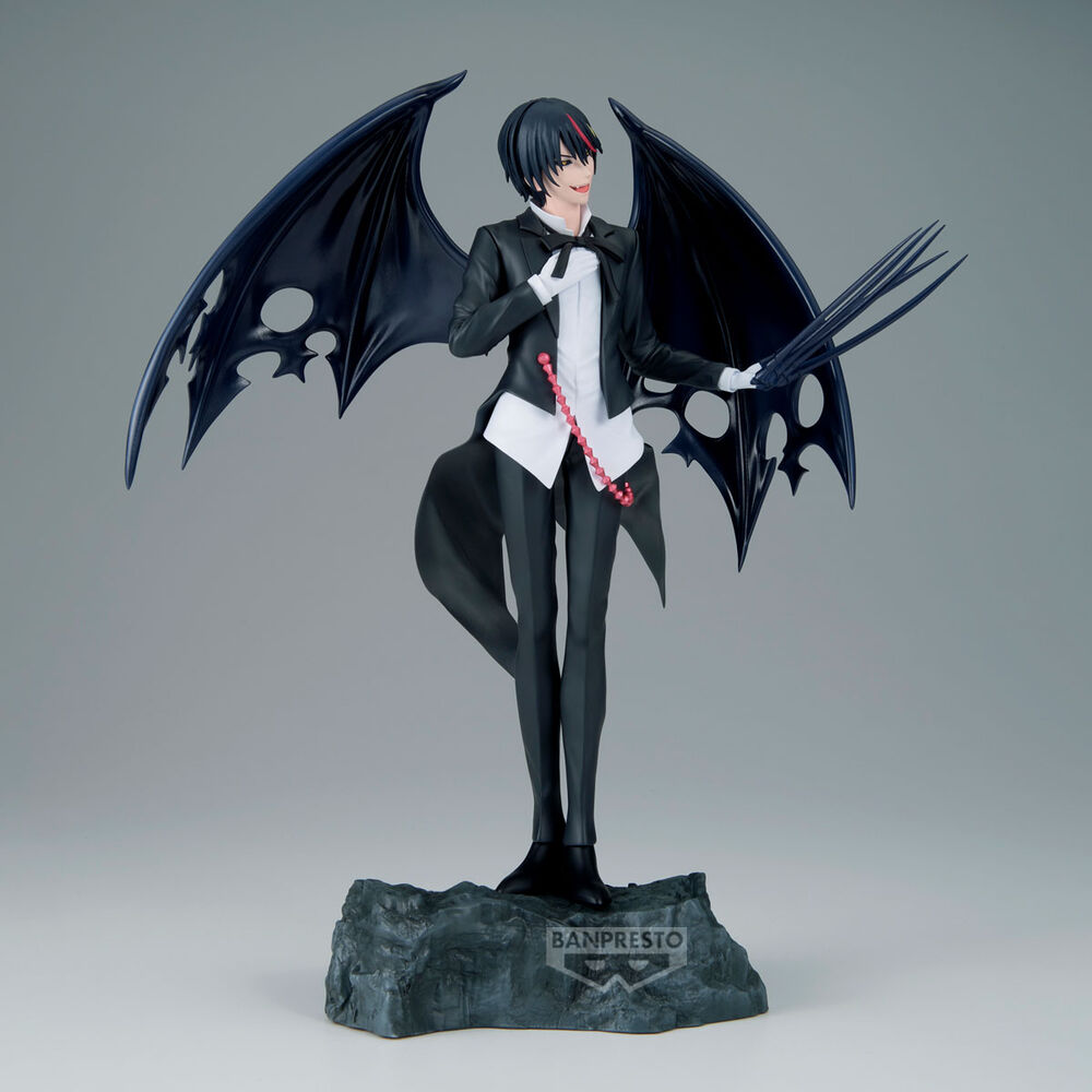 Figura de Diablo Banpresto con alas negras sobre una base rocosa - 3