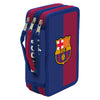 Plumier triple F.C. Barcelona azul y granate con tres pisos