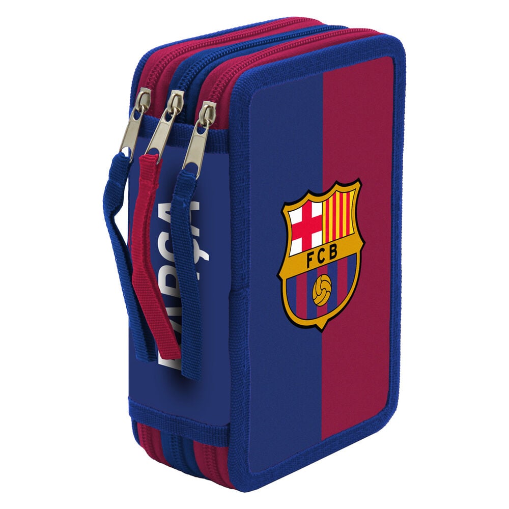 Plumier triple F.C. Barcelona azul y granate con tres pisos