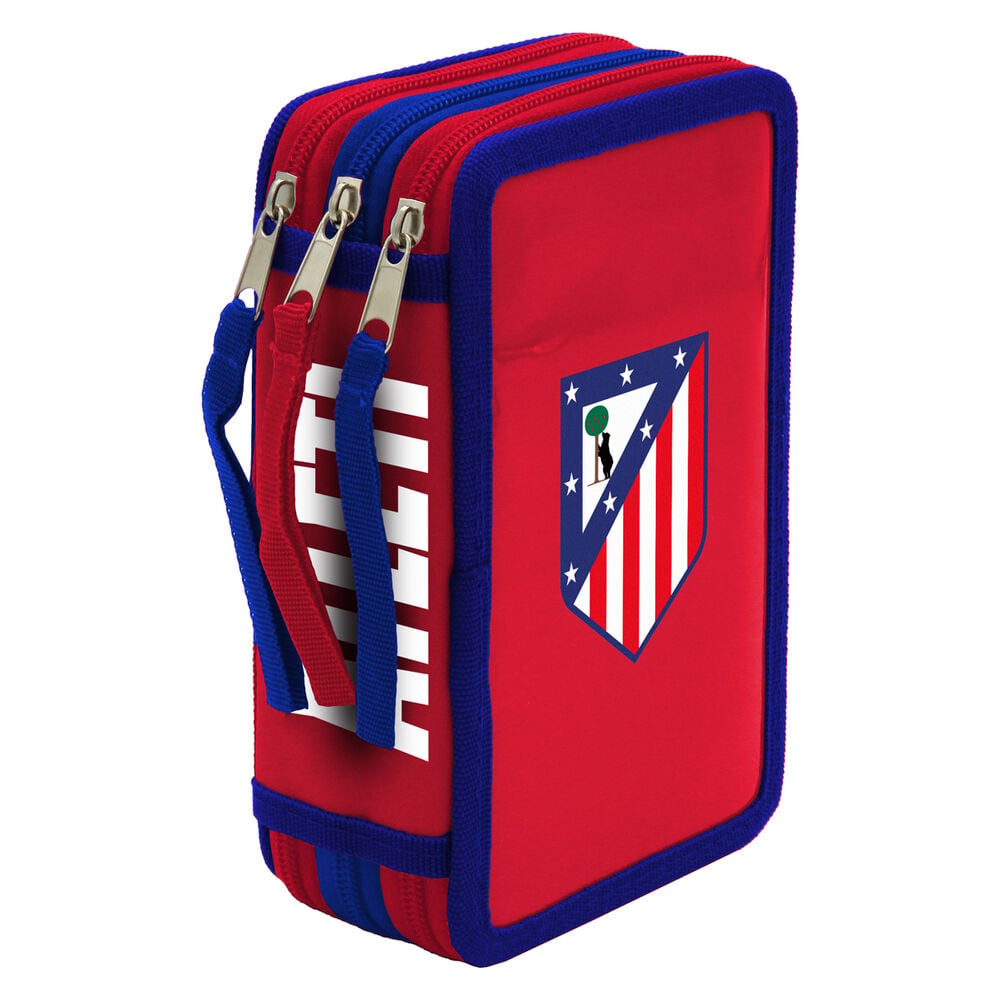 Plumier triple rojo y azul del Atlético de Madrid
