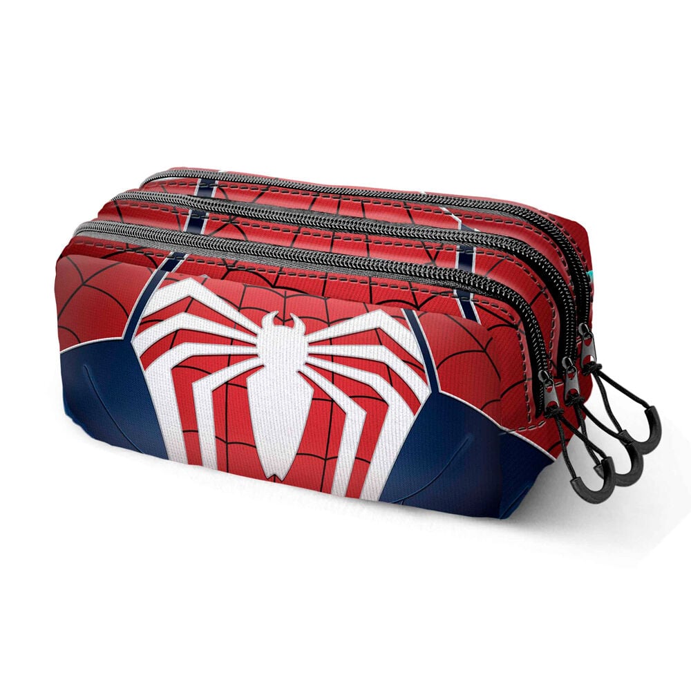 Portatodo triple de Spider-Man Marvel rojo y azul