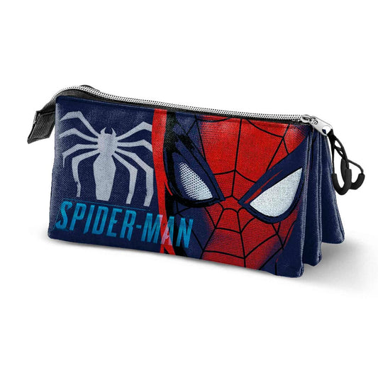 Portatodo triple de Spider-Man Marvel en azul, rojo y blanco