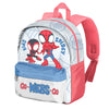 Mochila escolar Spidey Marvel gris, azul y roja con bolsillo frontal