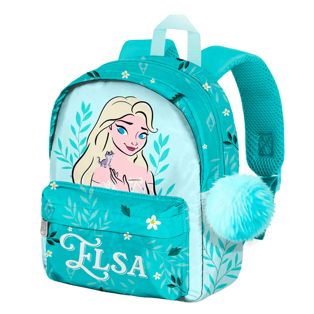 Mochila Frozen 2 de Elsa en color turquesa con bolsillo frontal