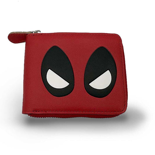 Cartera roja de Deadpool Marvel con cierre de cremallera
