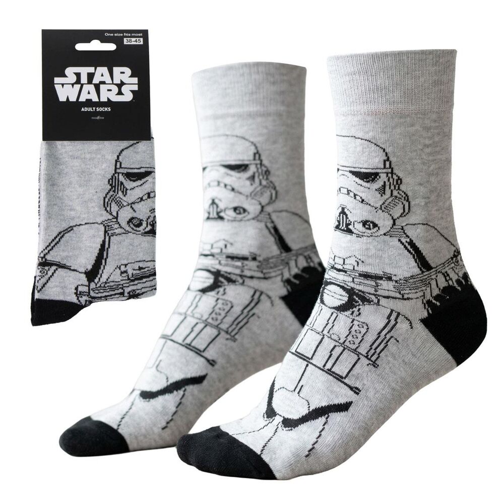 Calcetines Star Wars de adulto con diseño de Stormtrooper en gris y negro