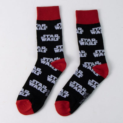 Calcetines Star Wars negros con logotipo blanco y detalles rojos - 4