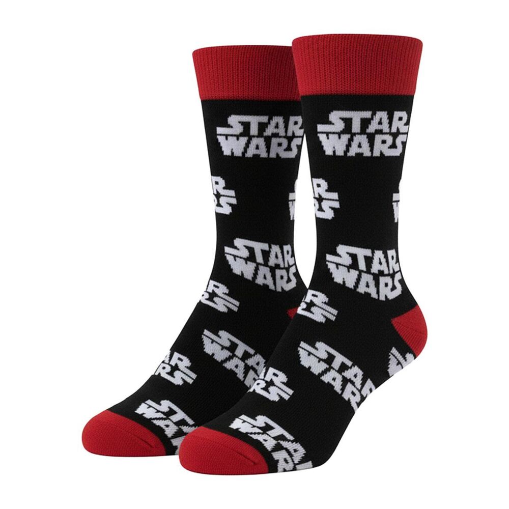 Calcetines Star Wars negros con logotipo blanco y detalles rojos - 2