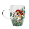 Taza de cristal de Ariel con flores secas y decoración floral