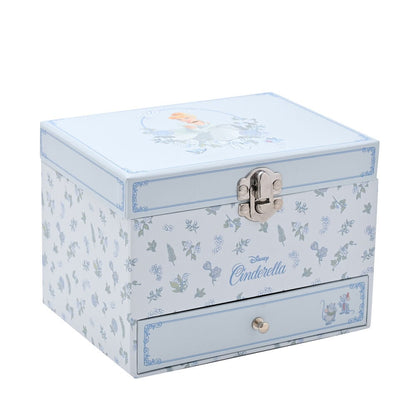 Joyero musical azul claro de Cenicienta Disney con flores y cajón