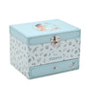Joyero musical azul de Vaiana Moana Disney con flores y cajón frontal