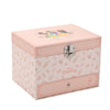 Joyero musical rosa Disney Princesas con cajón y estampado floral