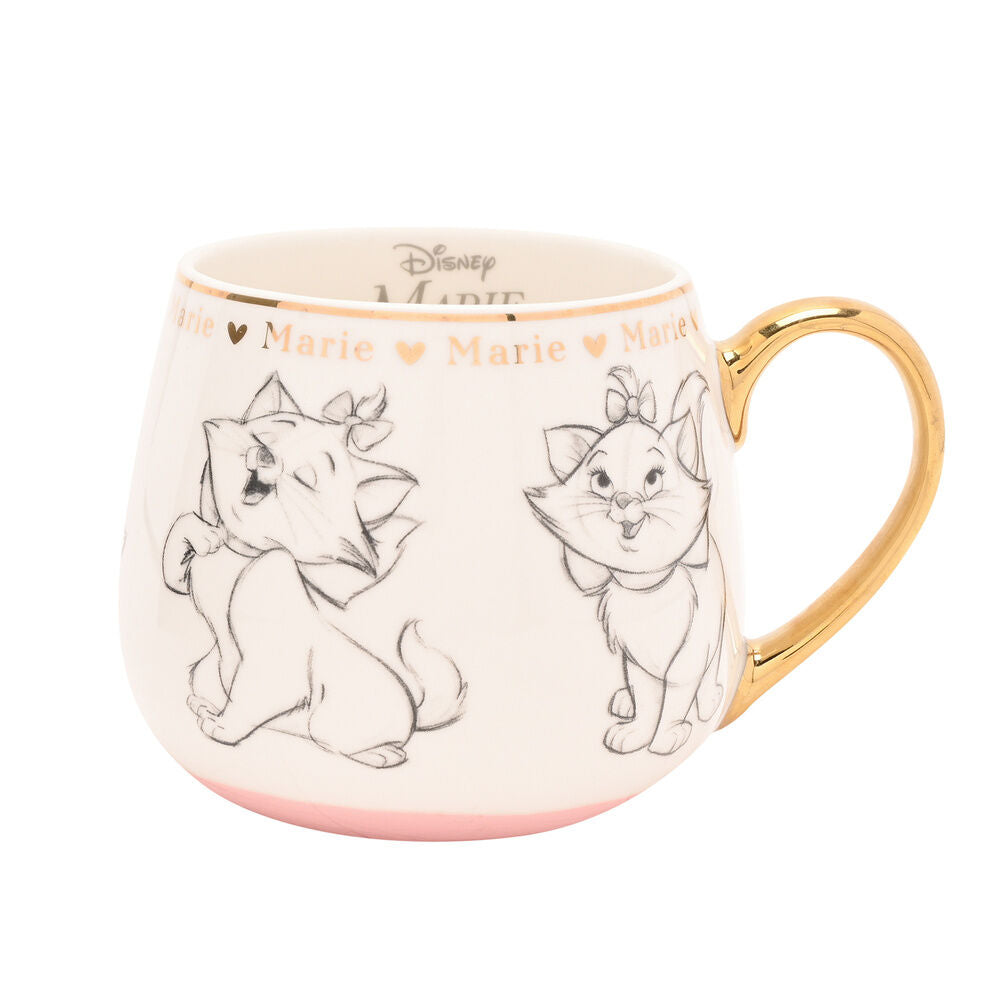 Taza de porcelana de Marie de Los Aristogatos Disney con detalles dorados
