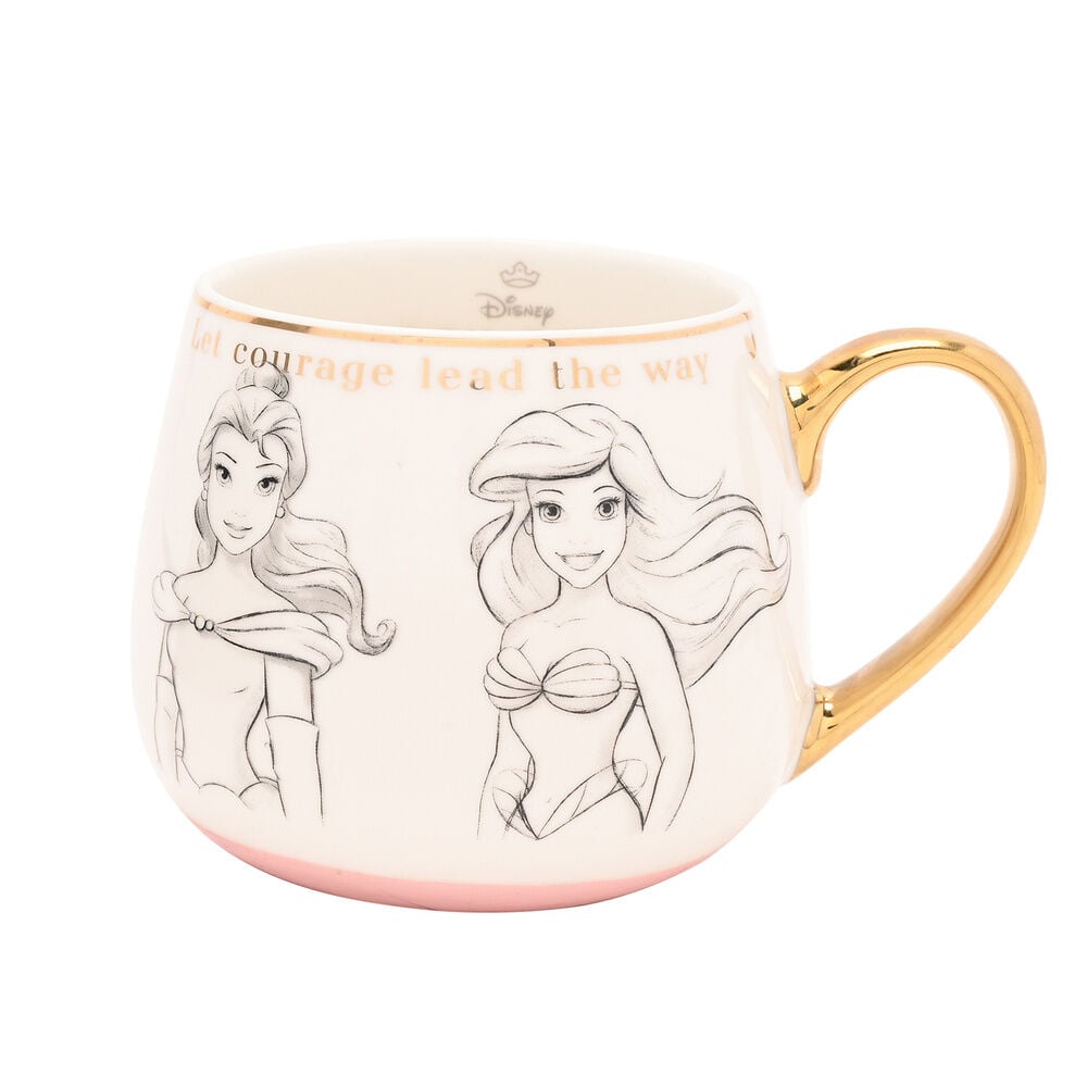 Taza de porcelana Princesas Disney con Ariel y Aurora
