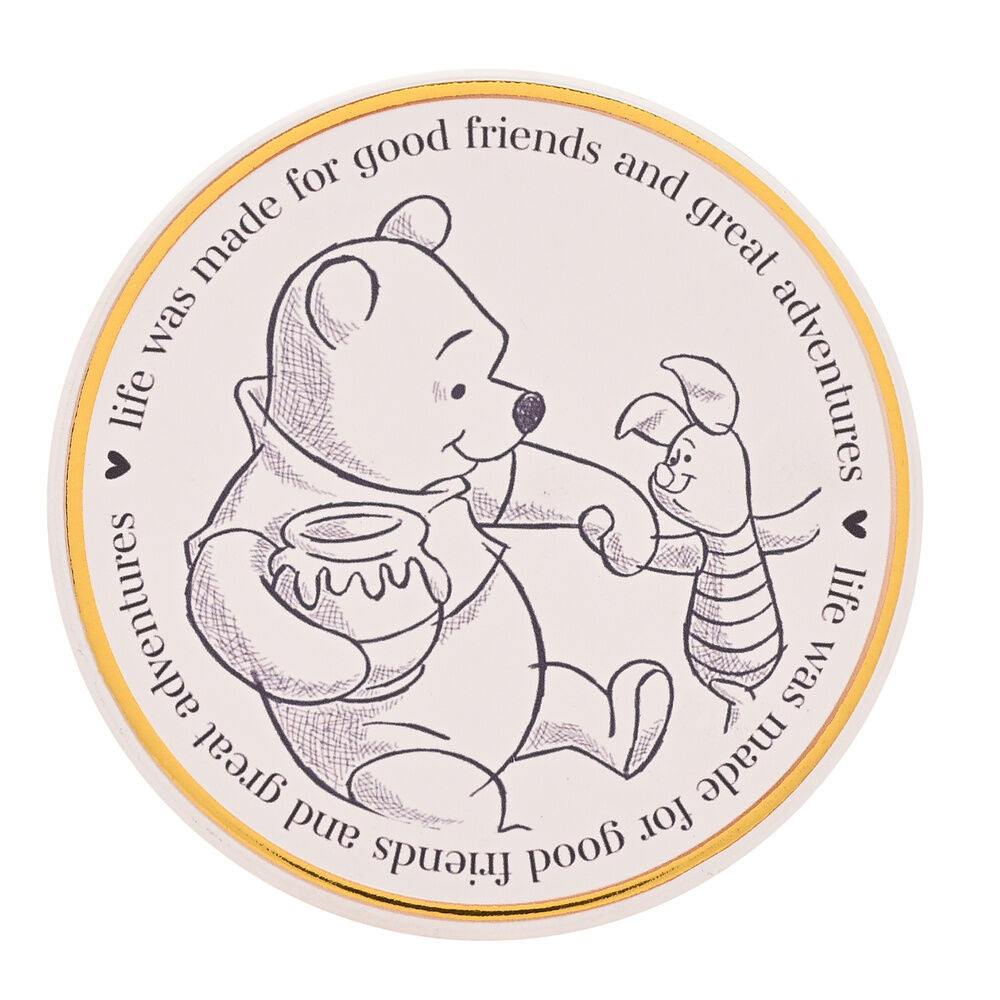 Posavasos Disney de Winnie the Pooh y Tigger con borde amarillo