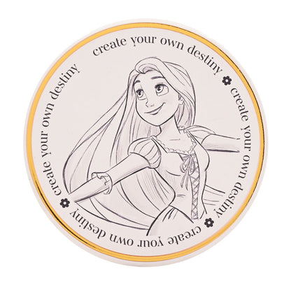 Posavasos redondo de Rapunzel Disney con borde amarillo