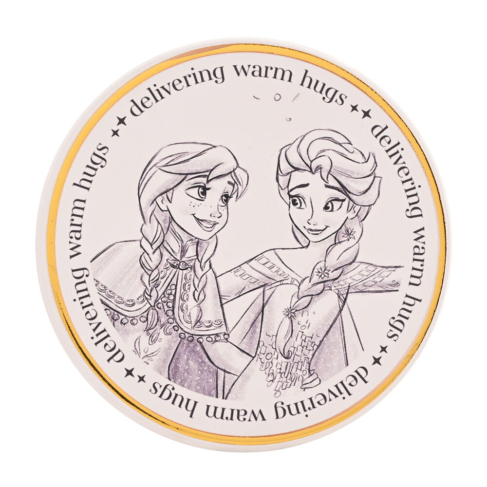 Posavasos Disney Frozen con Anna y Elsa y borde dorado