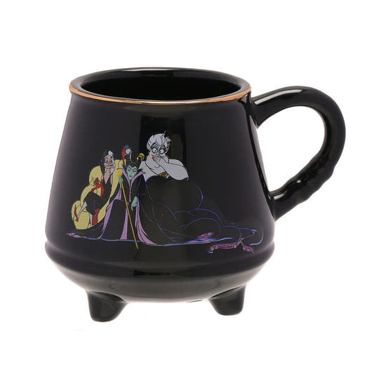 Taza caldero negra de cerámica con villanas Disney