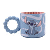 Taza azul de cerámica de Stitch Disney con asa decorativa