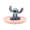 Plato decorativo rosa de resina con figura de Stitch de Disney