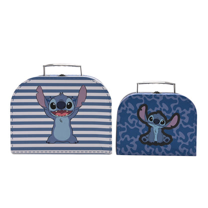 Set de dos cajas azules de almacenamiento con ilustraciones de Stitch