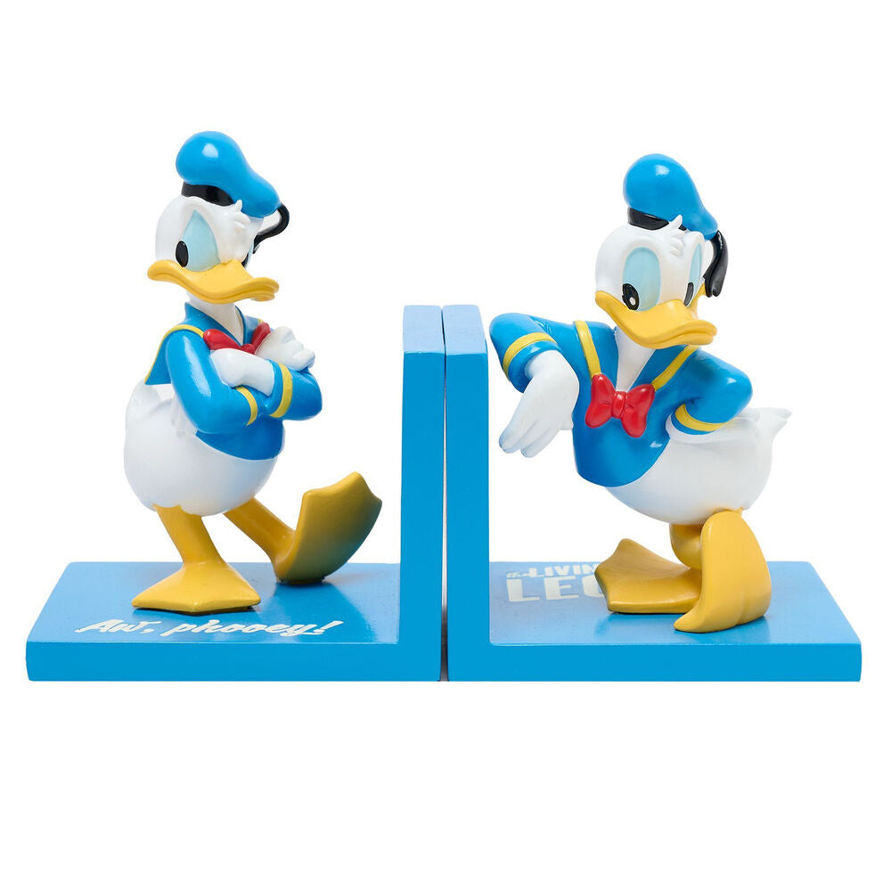 Sujetalibros Donald Disney con dos figuras sobre bases azules