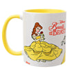 Taza de cerámica de Bella de La Bella y la Bestia Disney, con asa amarilla