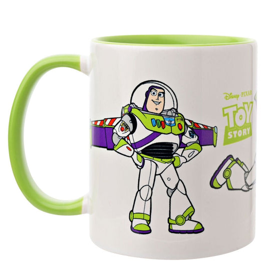 Taza de cerámica de Buzz Lightyear Toy Story con asa verde