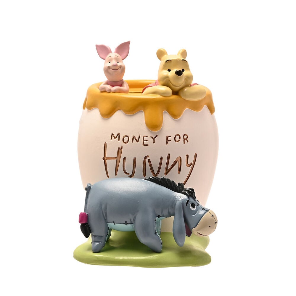 Hucha de resina de Winnie the Pooh con Piglet y Eeyore