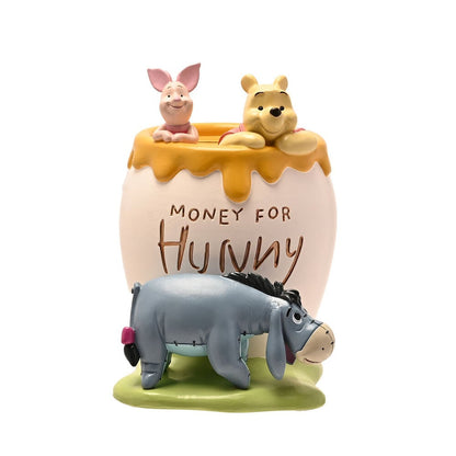 Hucha de resina de Winnie the Pooh con Piglet y Eeyore
