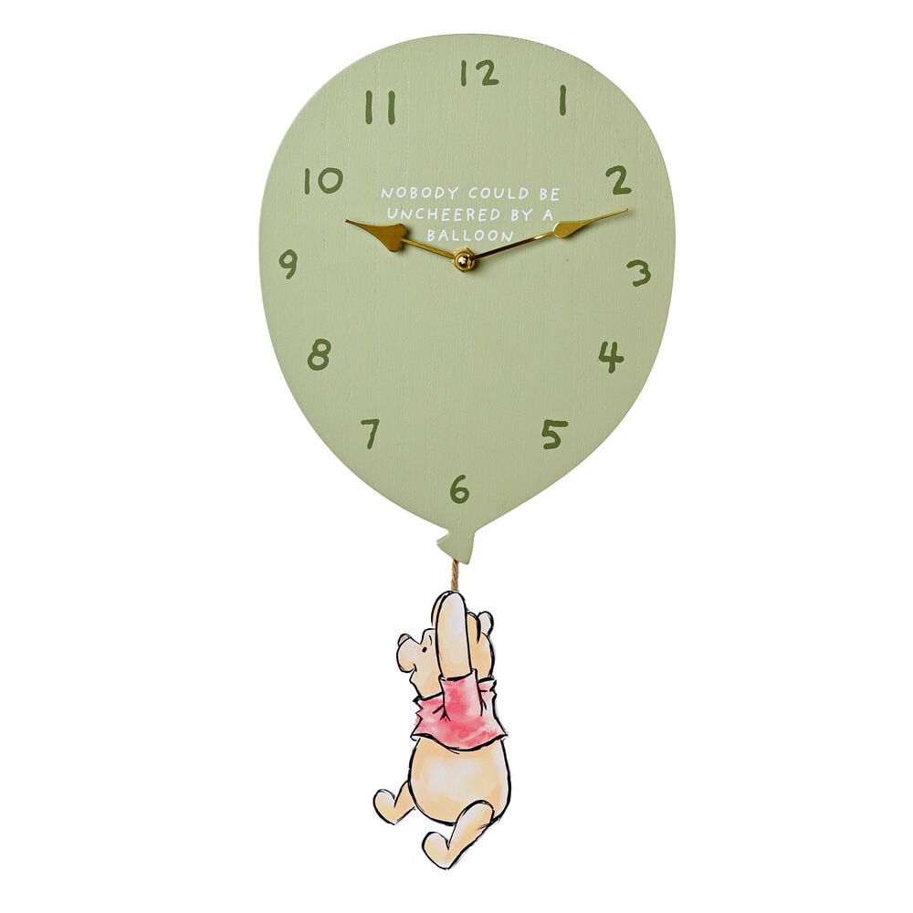 Reloj de pared con forma de globo y péndulo de Winnie the Pooh