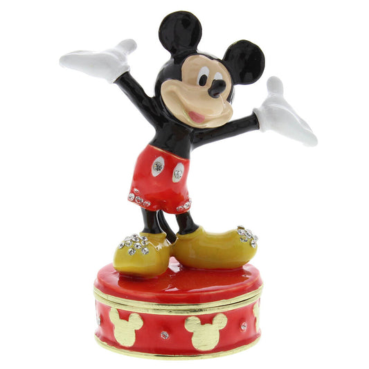Joyero rojo de Mickey Disney con figura decorativa
