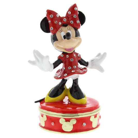 Joyero rojo de Minnie Disney con figura y compartimento