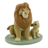 Figura de resina de Mufasa y Simba de El Rey León sobre una base ovalada