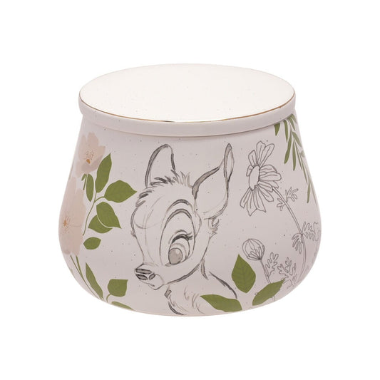 Joyero de cerámica Bambi Disney con tapa e ilustración floral
