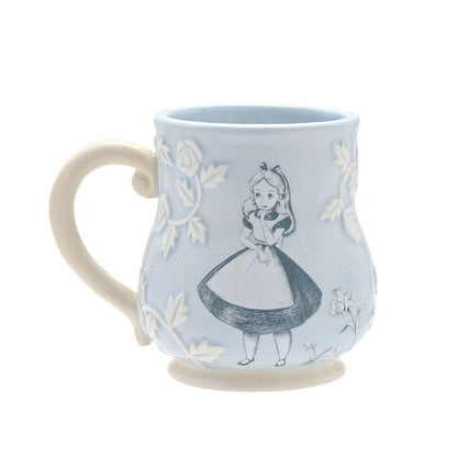 Taza de cerámica azul claro de Alicia en el País de las Maravillas Disney