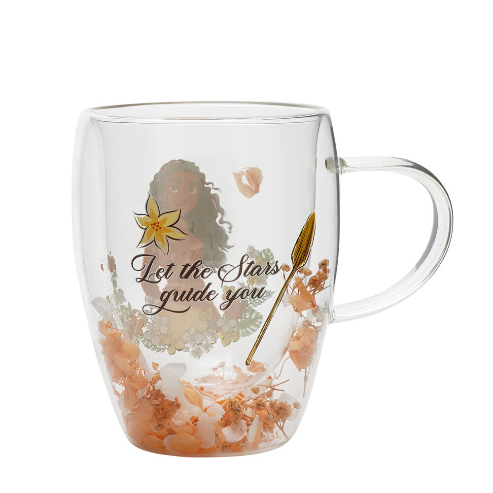 Taza de cristal transparente de Vaiana con flores secas - 2