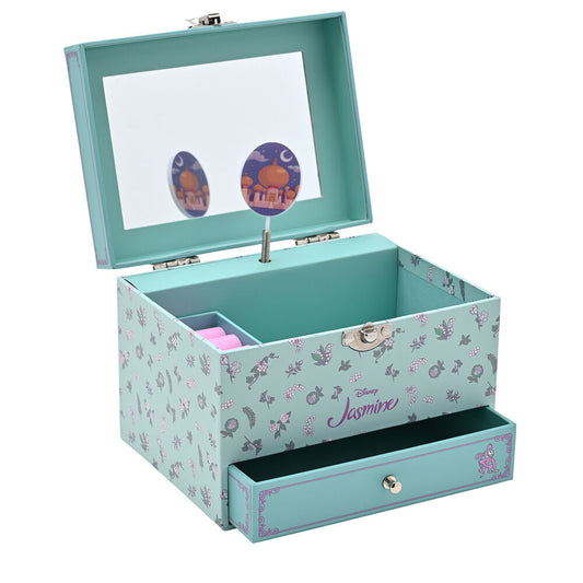 Joyero musical de Jasmine Disney con decoración floral y cajón frontal - 2