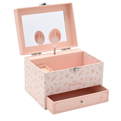 Joyero musical rosa Disney Princesas con cajón y estampado floral - 2