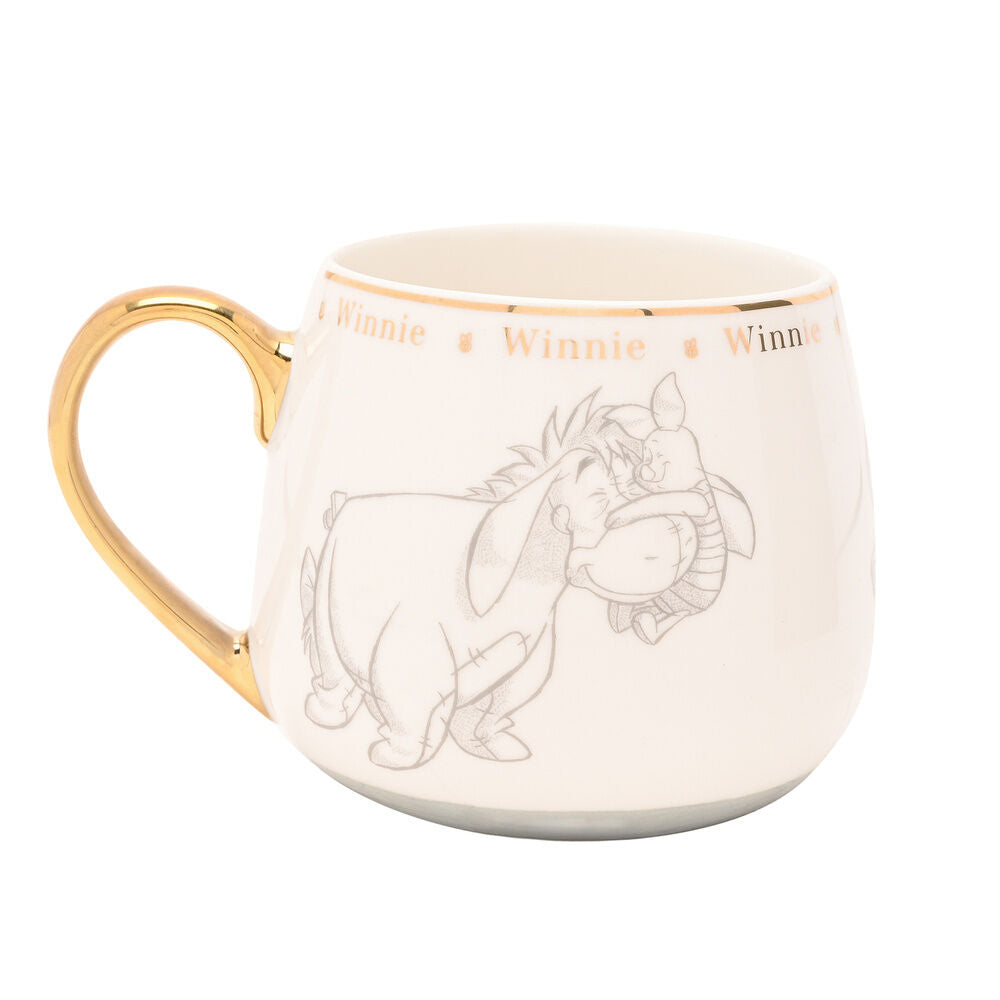 Taza de porcelana Disney Winnie the Pooh con asa dorada - 2
