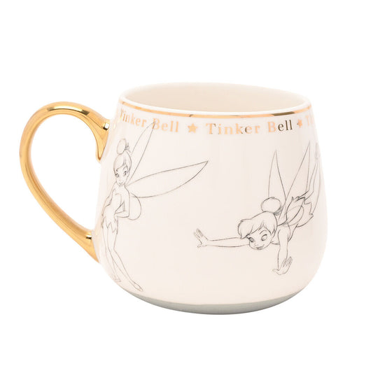 Taza de porcelana china de Campanilla Disney con asa dorada - 2
