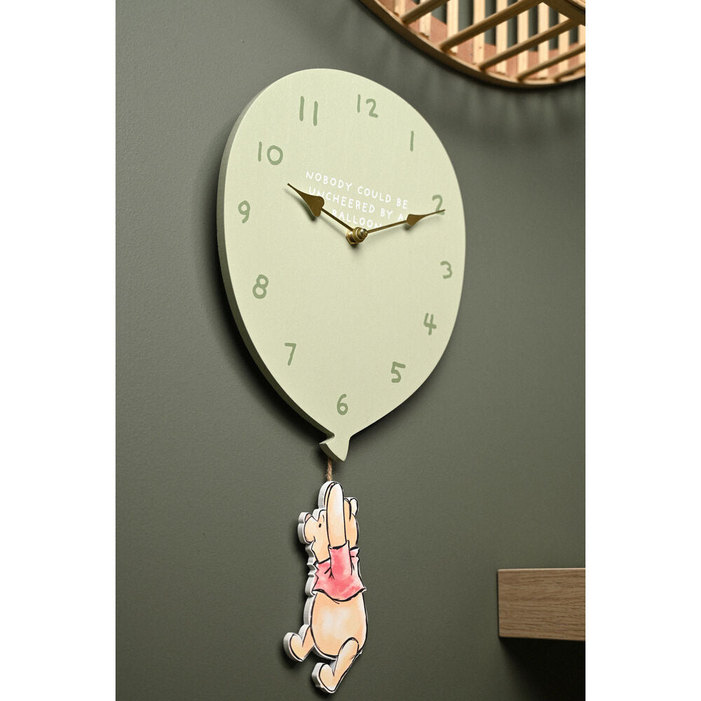 Reloj de pared con forma de globo y péndulo de Winnie the Pooh - 2
