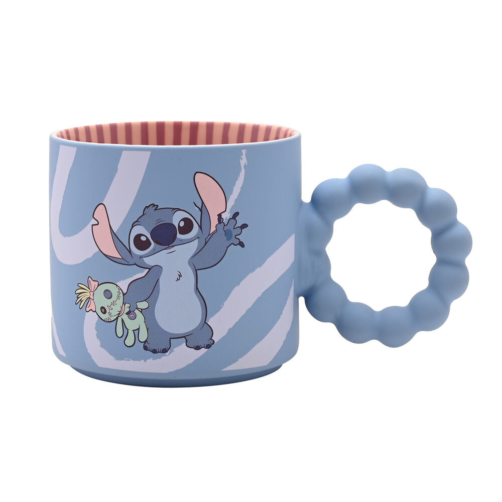 Taza azul de cerámica de Stitch Disney con asa decorativa - 2