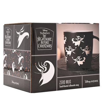 Taza negra de cerámica con siluetas blancas de Zero de Pesadilla antes de Navidad - 2