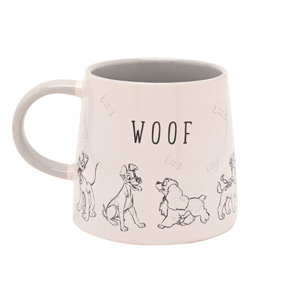 Taza de cerámica Disney 101 Dálmatas con perros y mensaje WOOF - 2