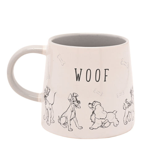 Taza de cerámica Disney 101 Dálmatas con perros y mensaje WOOF - 2