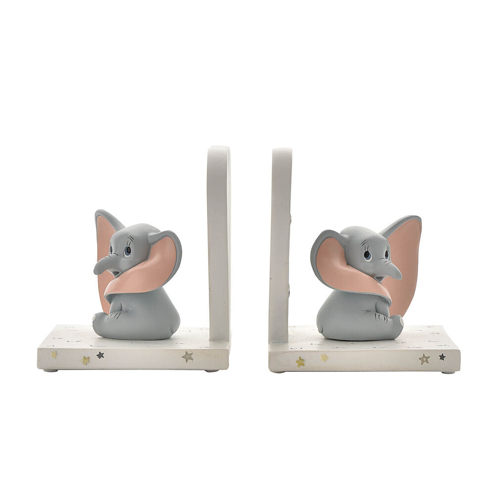 Par de sujetalibros 3D de Dumbo Disney con corazones y estrellas - 2